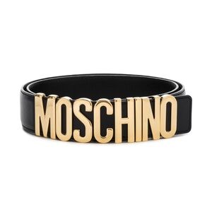 Moschino black and gold
logo-plaque belt sz 54 nwb
